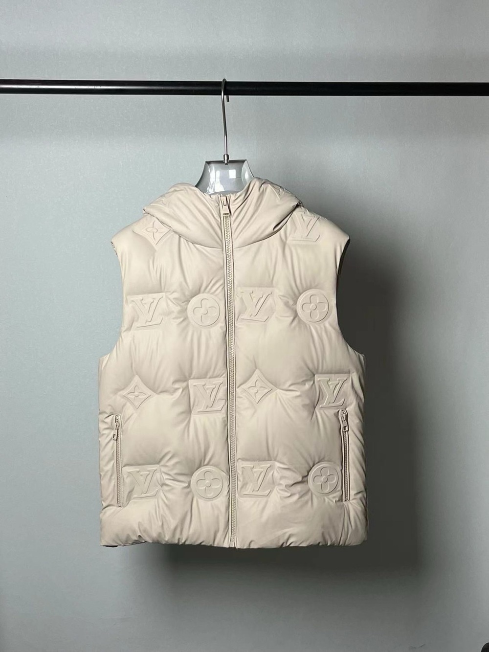 Louis Vuitton Cream Quilted Monogram Hooded Puffer Vest🦋